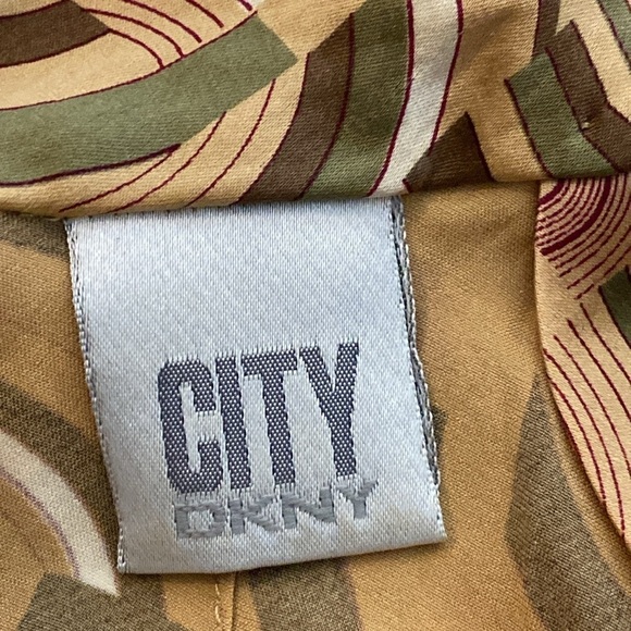 City DKNY Chic Silk Sleeveless Patterned Midi Dress size 16 - Picture 7 of 11